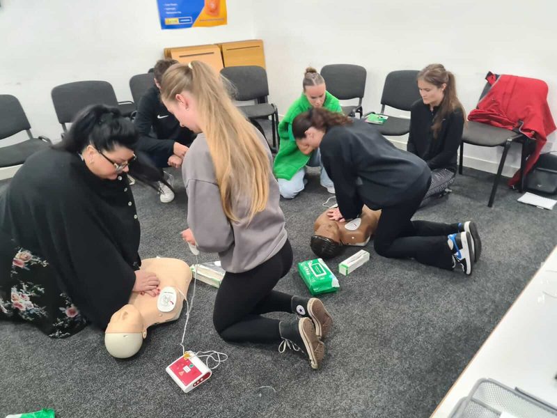 Practising infant and child first aid skills in Sunderland